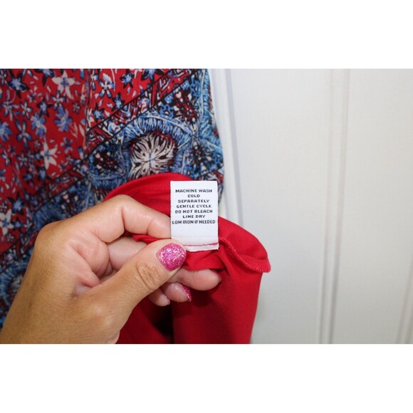 Emma & Michele Colorful Swing‎ Sundress Maxi Lined Flowing Hankie Hem Size Small - Picture 4 of 8